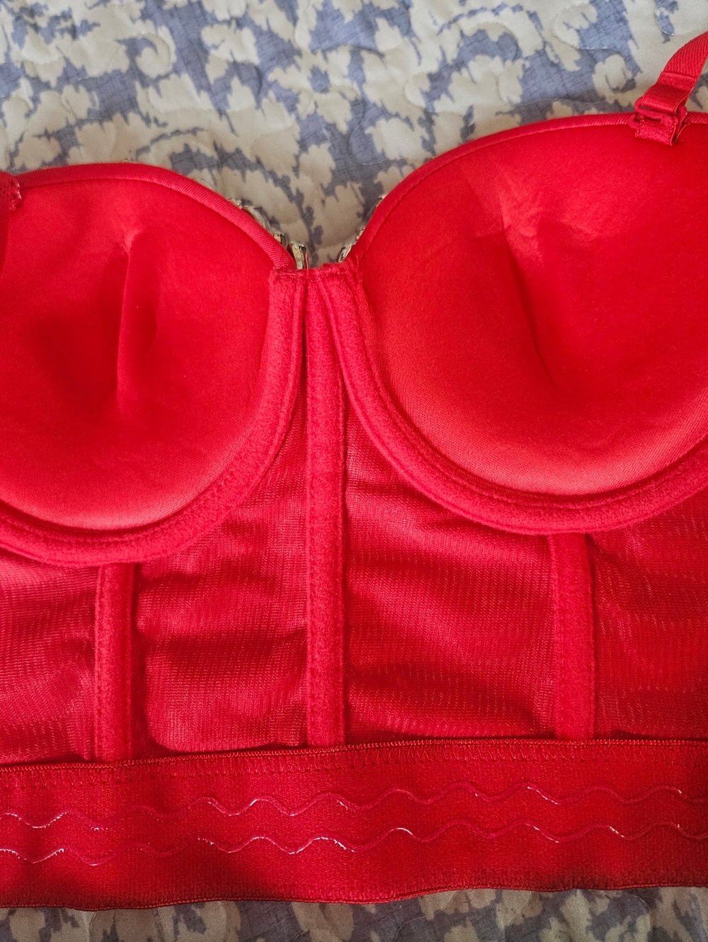 Red Sequin Longline Bustier Tops- Women Intimates NWOT - Picture 2 of 4